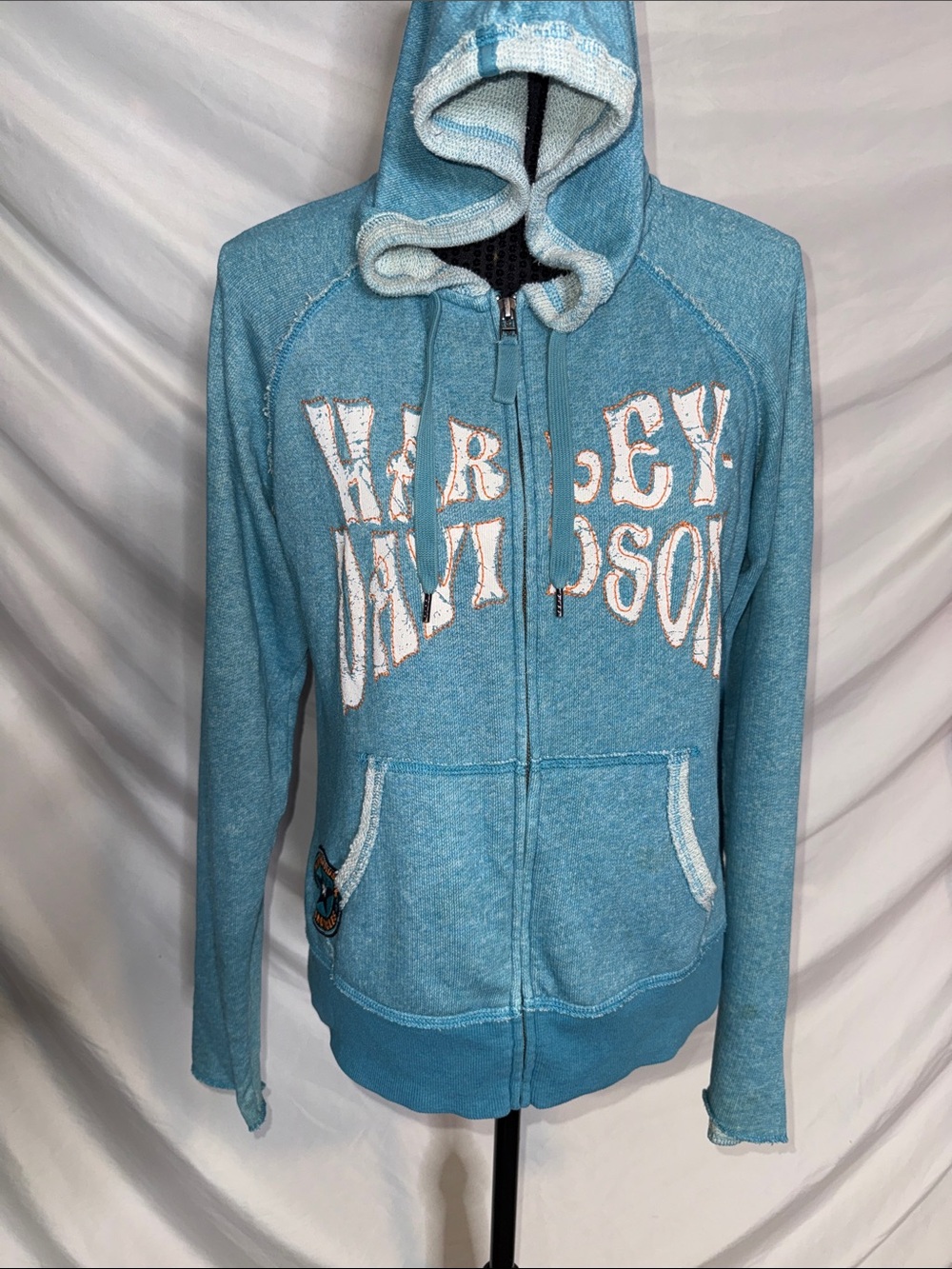 Harley-Davidson Light Blue & Teal Pullover Hoodie